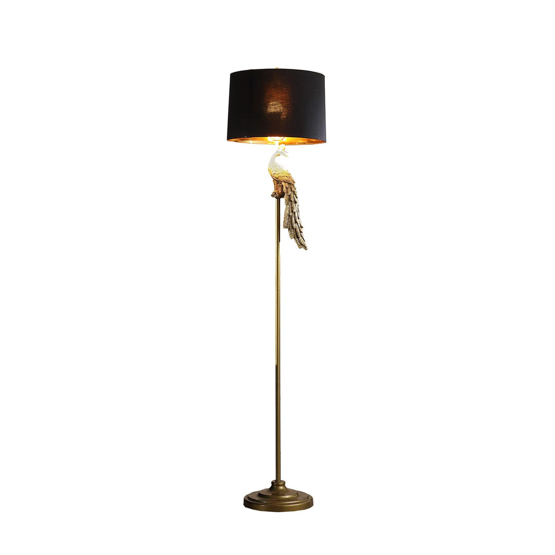 ORE International 64.5" in Modern Elegance Golden Peacock On A Pedestal