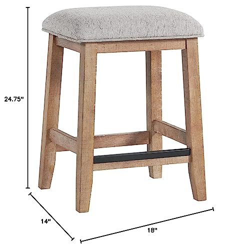 Intercon Highland Backless Bar Stool with Cushion Seat Set of 2 Sandwash