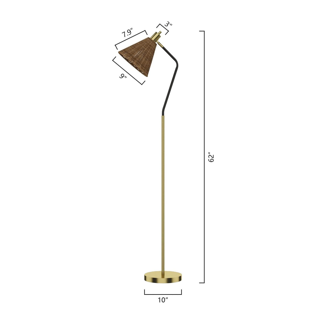 62" Task/Reading Floor Lamp Black Gold Farmhouse Modern Contemporary Energy - Diamond Home USA