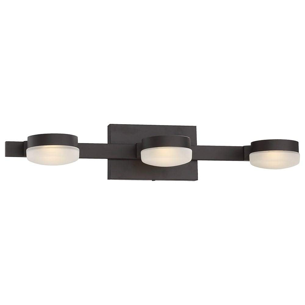 3-Light Oil Rubbed Bronze Led Bath Vanity Light Brown Modern Contemporary - Diamond Home USA