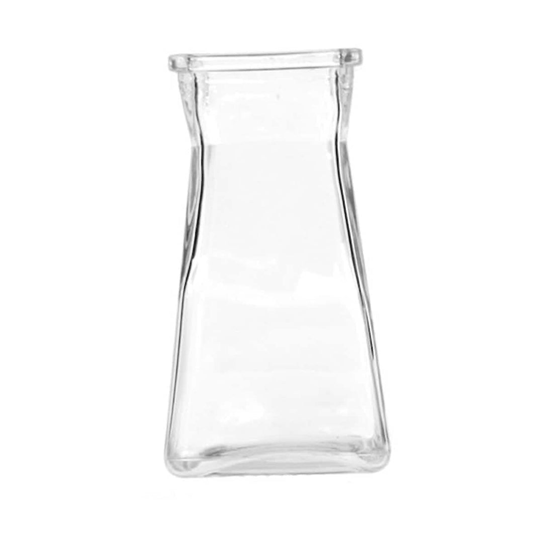 Clear Gathered Square Vase Glass