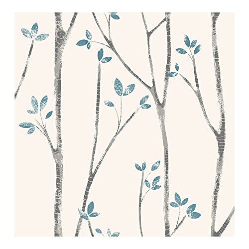 Ingrid Blue Scandi Tree Wallpaper 20.5 X Nature Scandinavian Wildlife Washable