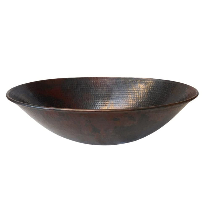 Rustic 17" Oval Copper Bathroom Sink Brown Bronze Finish Hammered