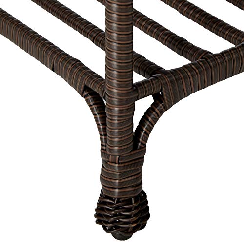 Outdoor Espresso Wicker Patio Furniture End Table