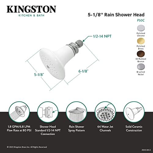 Kingston Brass P50SN Victorian Shower Head 6-1/8" Brushed Nickel