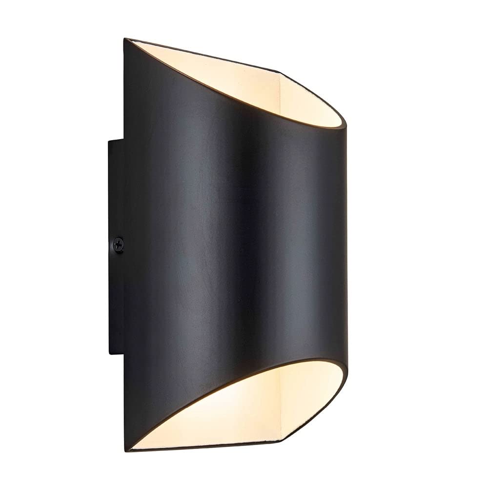 Black Led Outdoor Wall Cylinder Light Modern Contemporary Metal