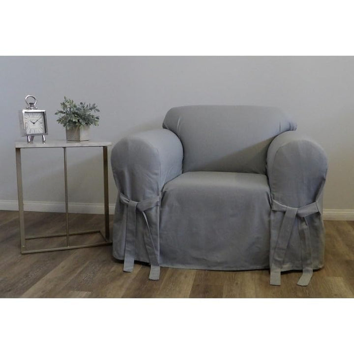 Classic Slipcovers Cotton Duck Chair Slipcover Grey