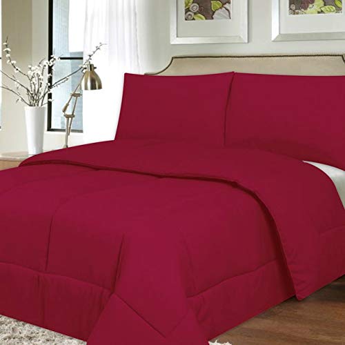 bed bath n more All Season Hypoallergenic Lightweight Down Alternative Comforter Burgundy - Queen