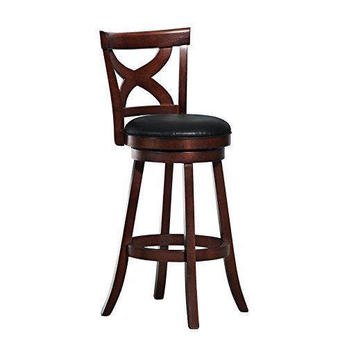 Homelegance Basalt Swivel X Back Bar Stool - Dark Cherry