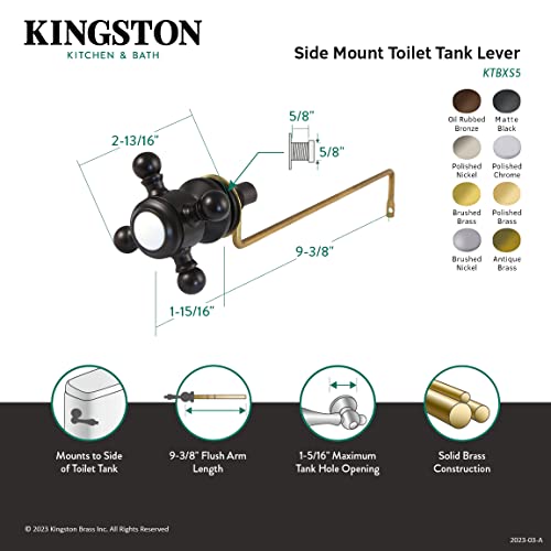 Kingston Brass KTBXS0 Buckingham Side Mount Toilet Tank Lever Matte Black