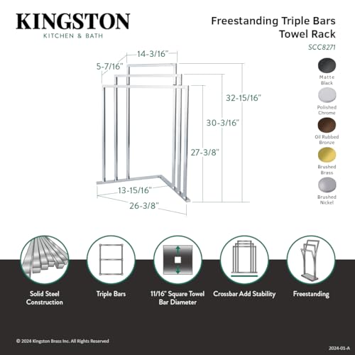 Kingston Brass Edenscape Freestanding 3-Tier Towel Rack