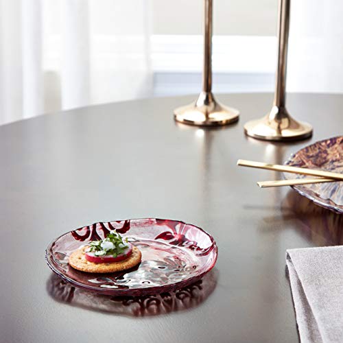 Red Pomegranate Damask Canape Plate Red Velvet 6.5-Inch 1 Piece