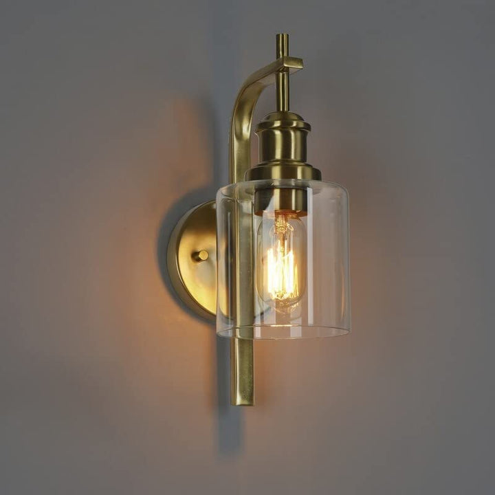 Modern Gold 1-Light Dimmable Wall Sconce with Glass Shade 4.5" L X 7.5" W