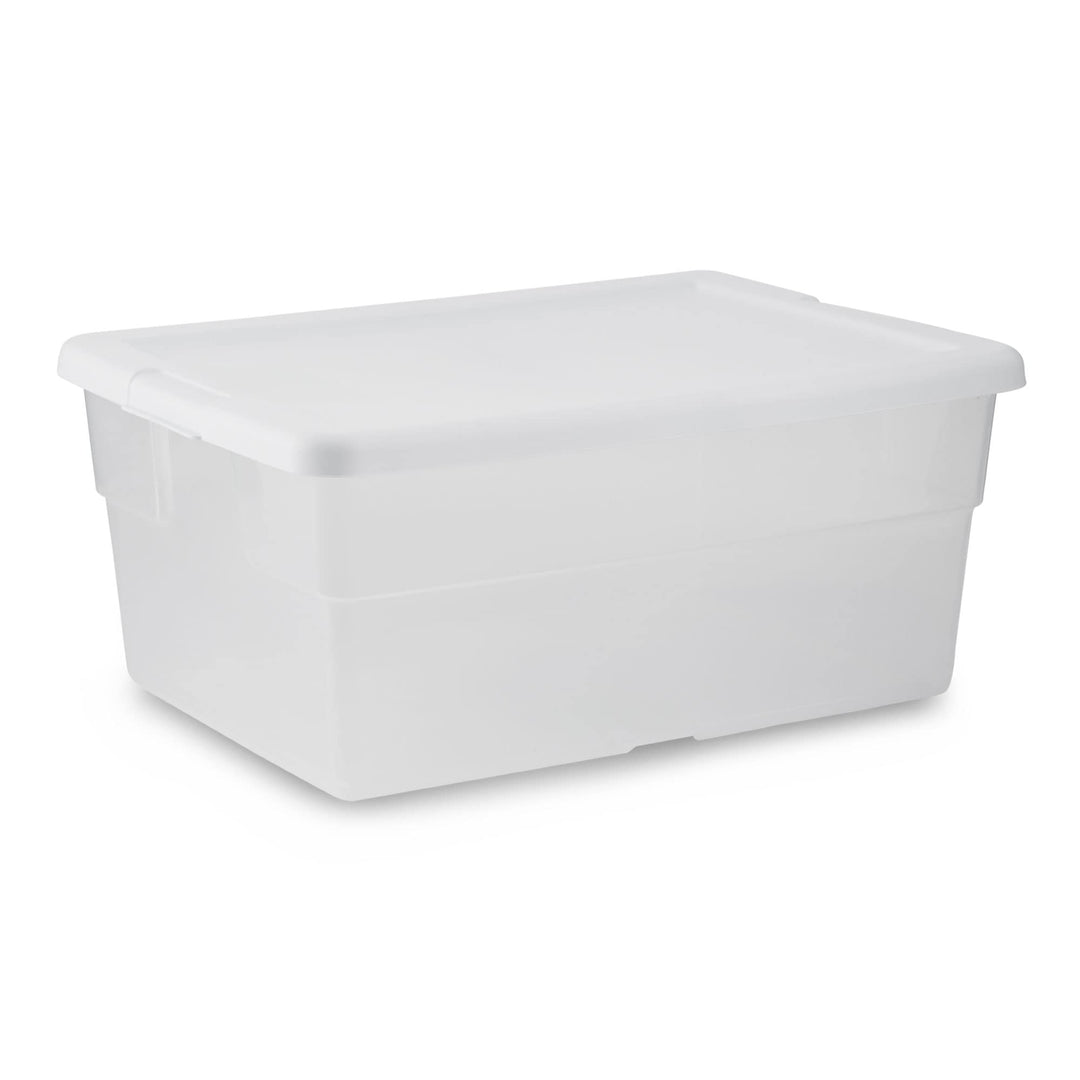 Sterilite? 16 Quart Basic Clear Storage Box with White Lid