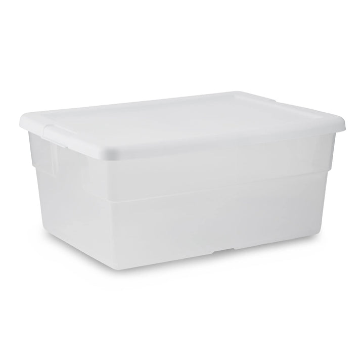 Sterilite? 16 Quart Basic Clear Storage Box with White Lid