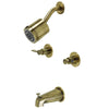 Kingston Brass KBX8143NDL NuvoFusion Tub and Shower Faucet Antique Brass