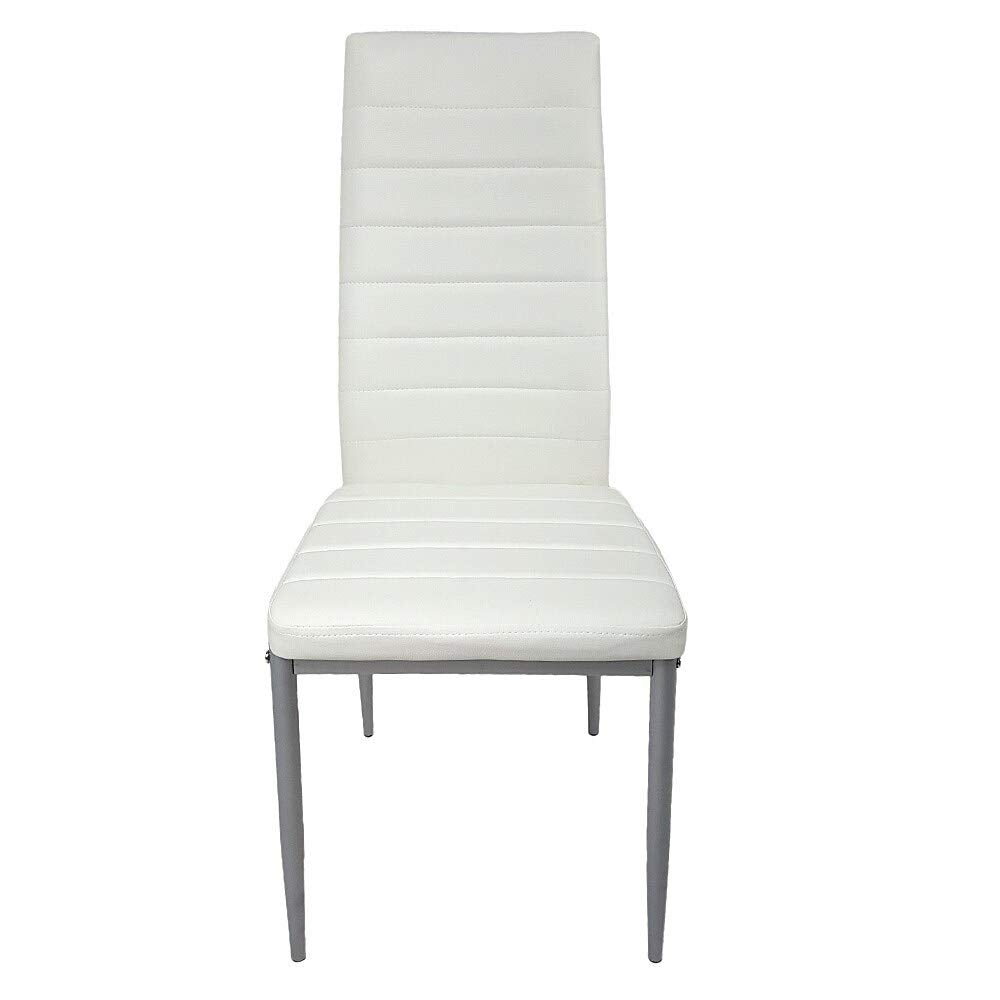 16.5" 4pcs High Grade PVC Leather Comfortable Chairs White Modern Contemporary - Diamond Home USA