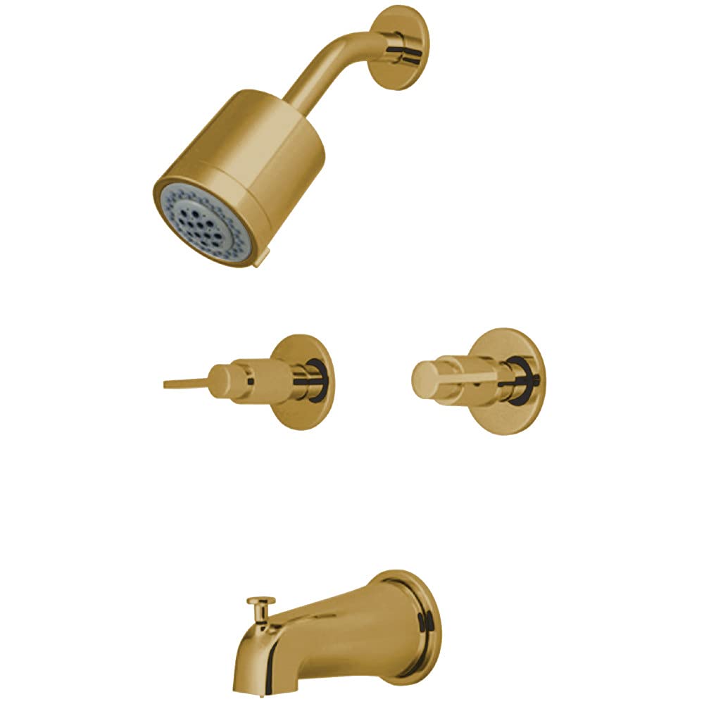 Kingston Brass KBX8142NDL NuvoFusion Tub and Shower Faucet 5-1/2" in Spout Reach Polished Brass