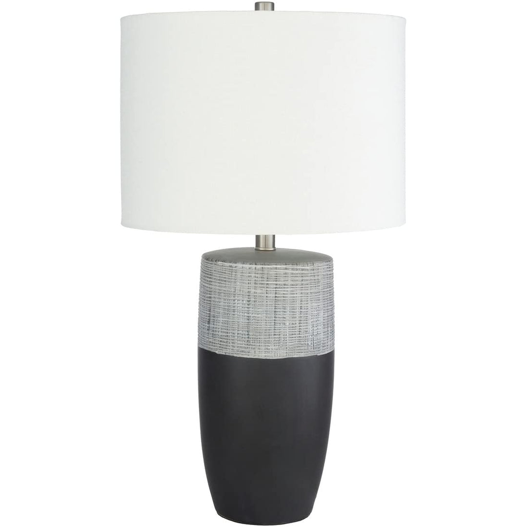 Storm Two-Toned Ceramic Table Lamp 26" h X 14" w 14" d Black Grey Modern