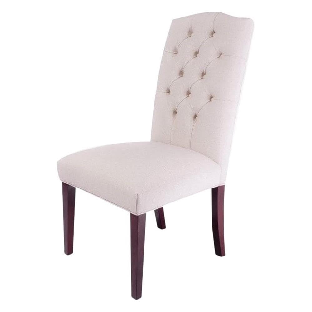 Christopher Knight Home Clark Crown Top Linen Dining Chairs 2-Pcs Set Ivory