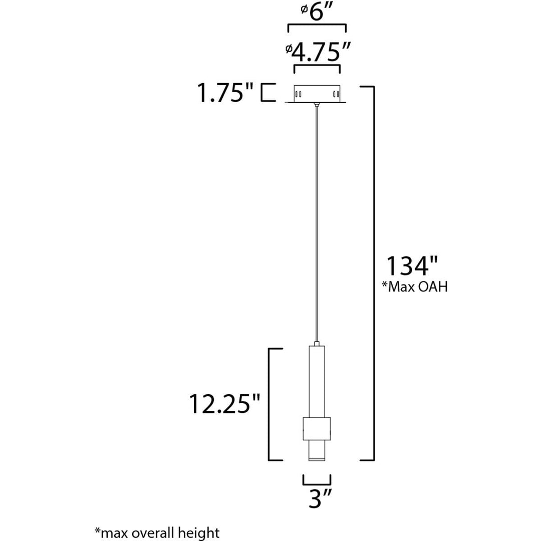 ET2 Reveal-6W 1 LED Pendant-3 Inches Wide by 12.25 inches high -Traditional