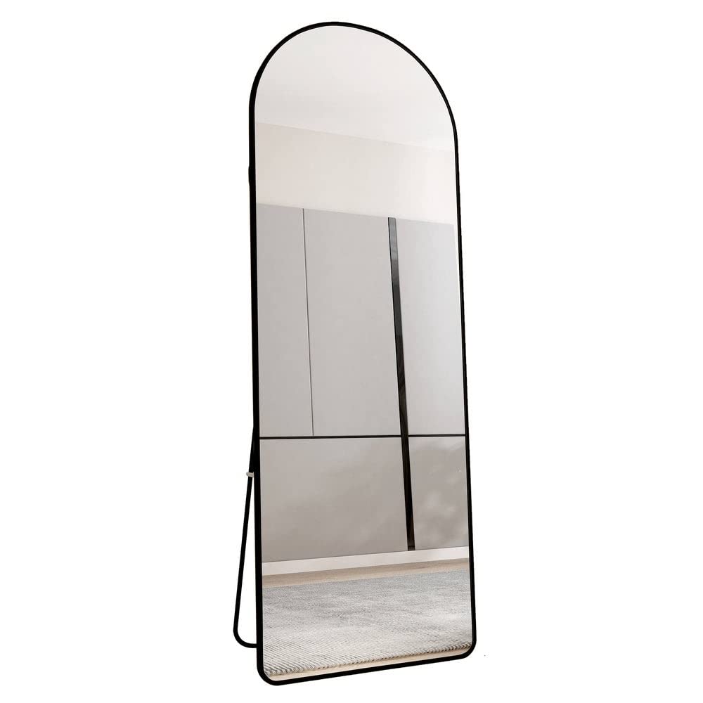 65" Modern Aluminium Framed Freestanding Full Length Mirror in Black - Diamond Home USA