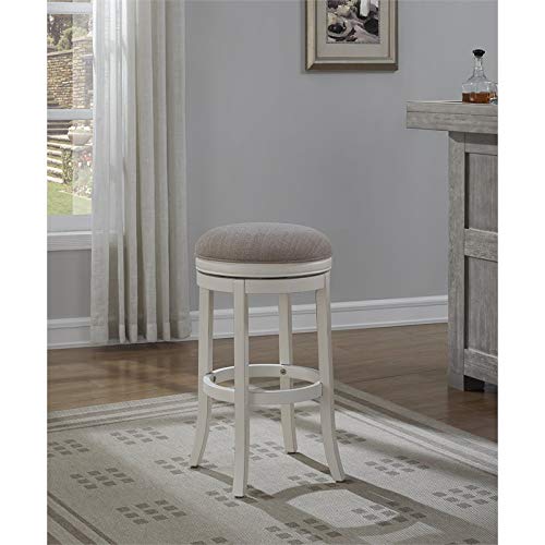 BOWERY HILL 30" Backless Bar Stool in Distressed Antique White