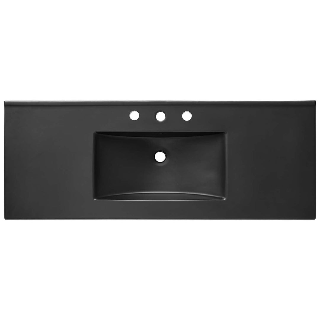 Cayman 48" Single Basin Bathroom Sink - Black