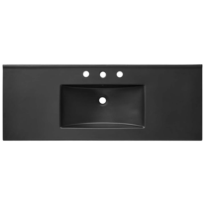 Cayman 48" Single Basin Bathroom Sink - Black