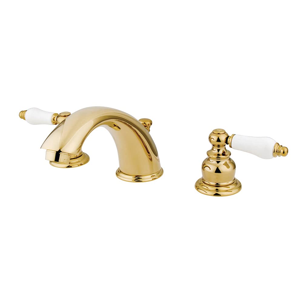 Kingston Brass KB972B Victorian Widespread Bathroom Faucet 8-Inch Adjustable Polished Brass