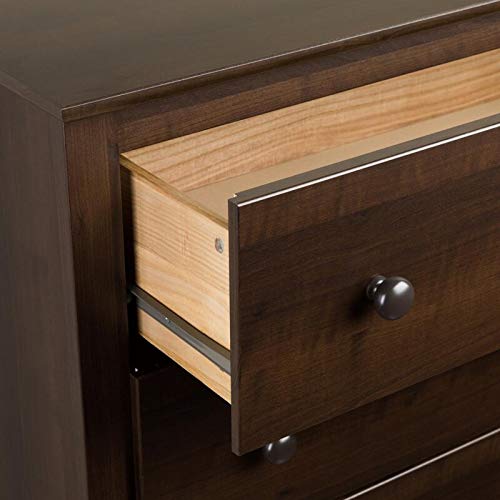 Espresso Tall 2-Drawer Nightstand Brown Modern Contemporary MDF Wood Finish