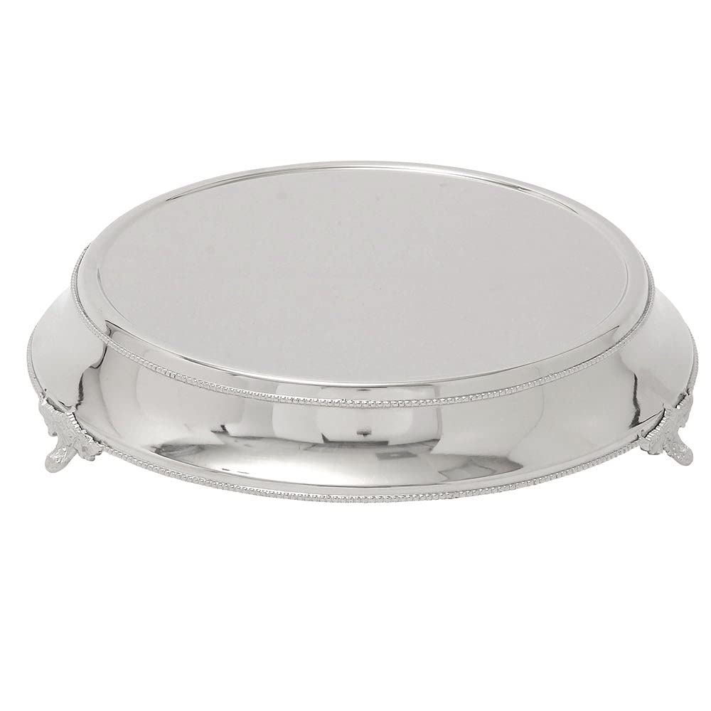 Stainless Steel Cake Stand Silver Solid Classic Modern Contemporary Round