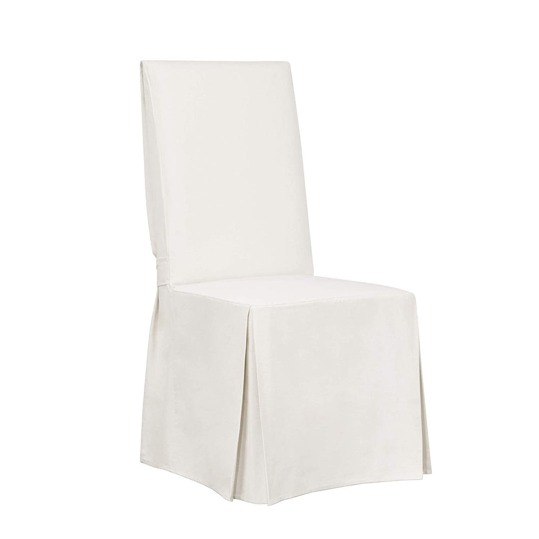 SureFit Essential Twill Long Dining Chair Slipcover Dining Chair Cover with