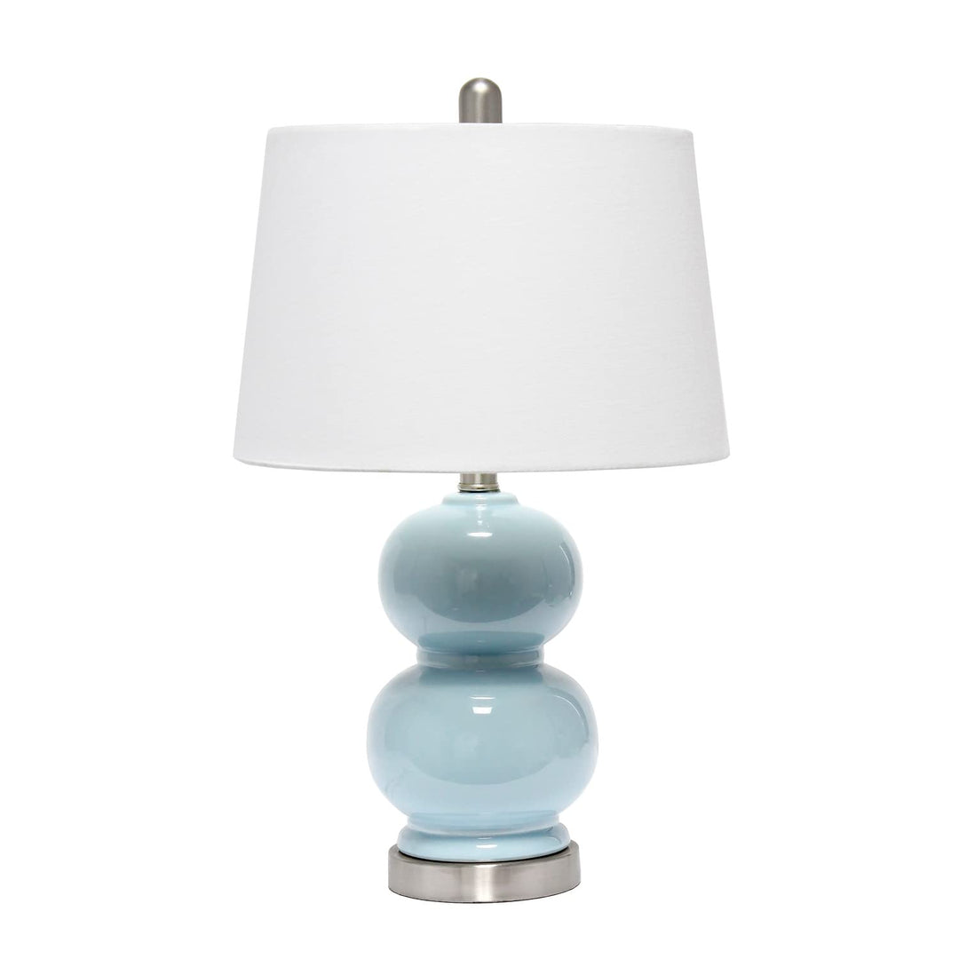 Elegant Designs LT2100-LTB Stacked Stone Double Gourd Ceramic Lamp Light Blue