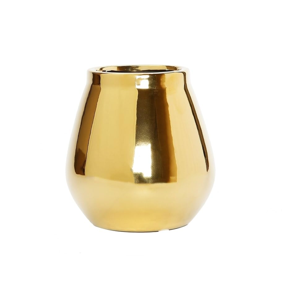 Polished Gold Bud Vase Ceramic