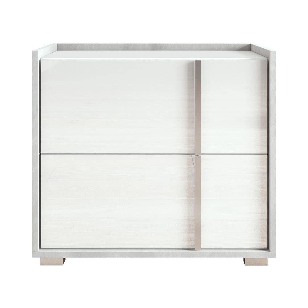 Sky 25" Nightstand White Mid-Century Modern Contemporary MDF Glossy Matte