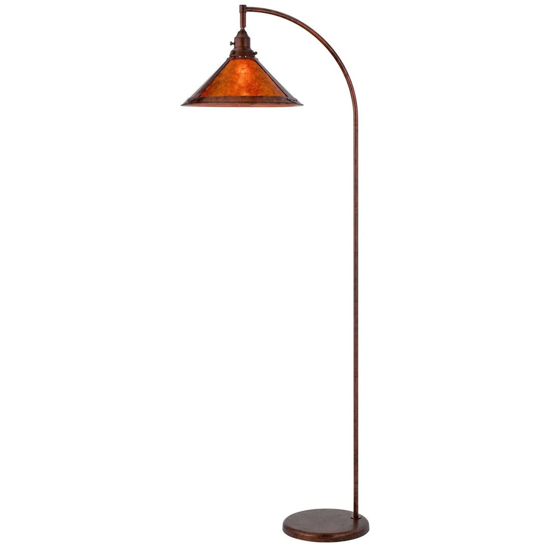 60w Adjustable Metal Floor Lamp with Shade Brown Traditional