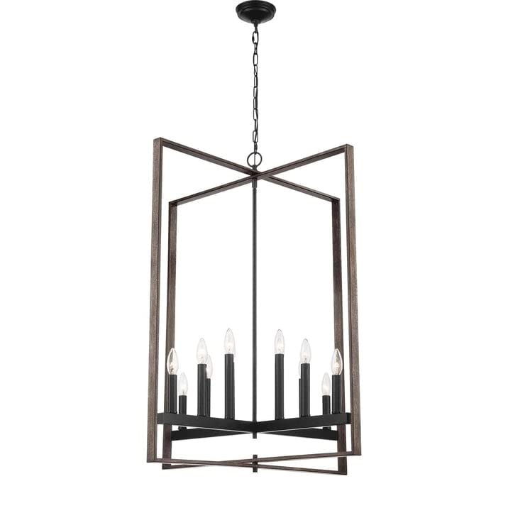 12 Light 31 Inch Modern Farmhouse Rustic Chandelier-ul Certified Brown Steel - Diamond Home USA