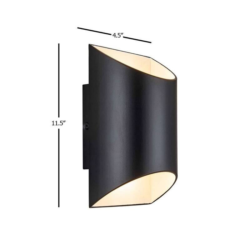 Black Led Outdoor Wall Cylinder Light Modern Contemporary Metal