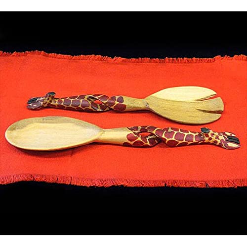 Handmade Wood 11-inch Salad Servers Set of 2 (Kenya)