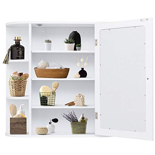 23" Bathroom Vanity Storage Organizer Mounted Wall Cabinet White Modern - Diamond Home USA