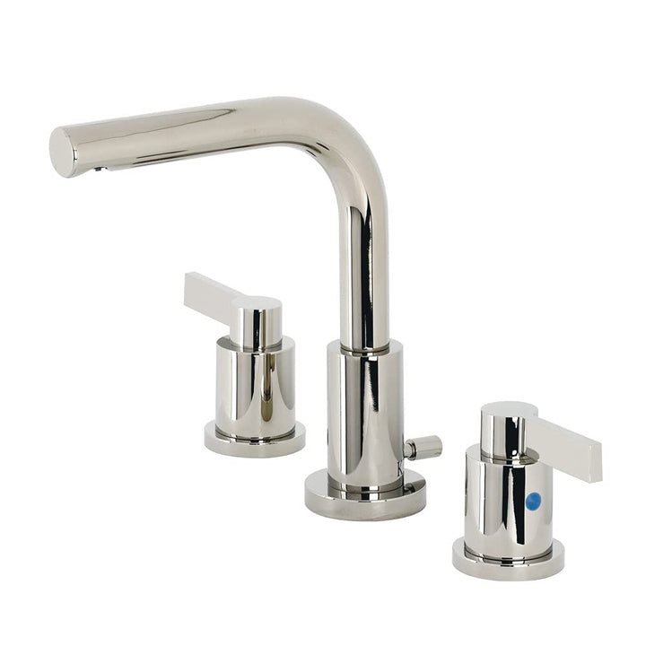 Kingston Brass FSC8959NDL NuvoFusion Widespread Bathroom Faucet 5-3/8" in Polished Nickel