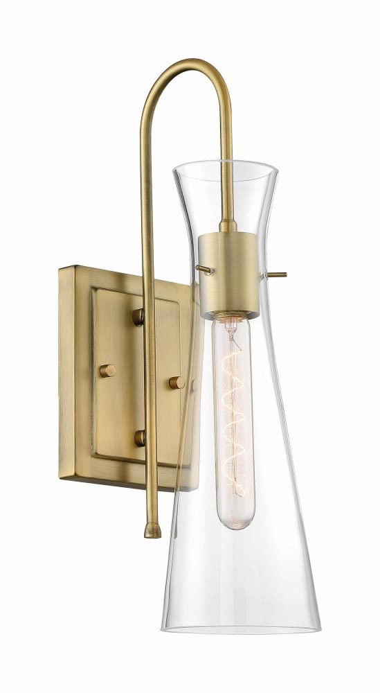 NUVO 60/6857 Bahari 1-Light Fixture Wall Sconce Vintage Brass