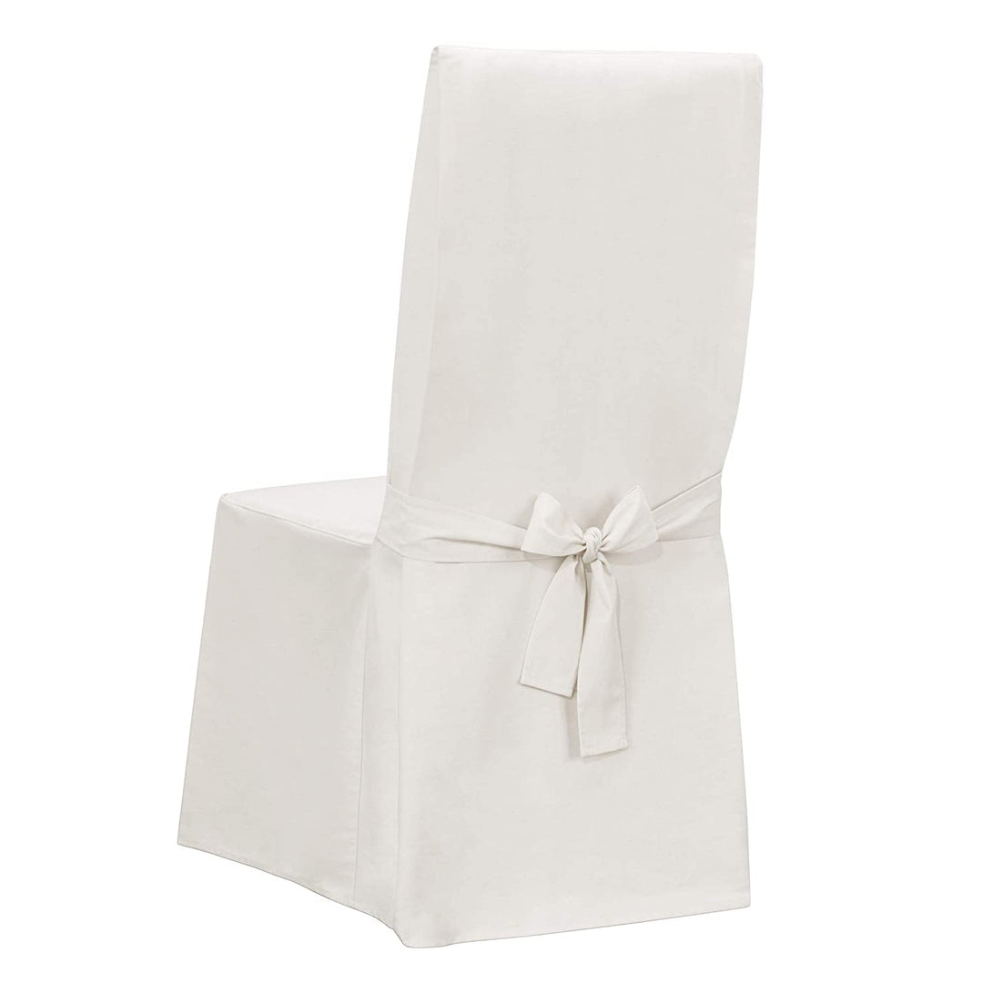 SureFit Essential Twill Long Dining Chair Slipcover Dining Chair Cover with