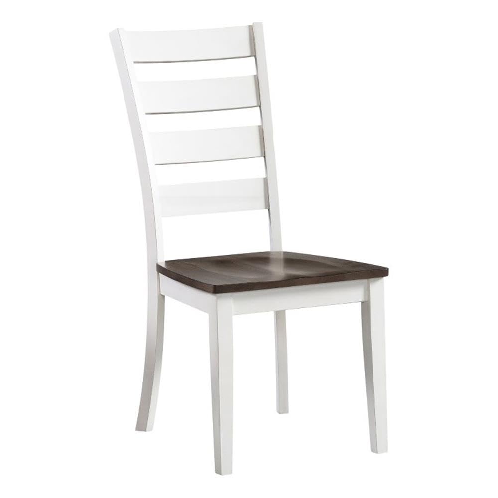 Intercon Kona Ladder Back Side Wood Set of 2 Gray and White Dining Chair