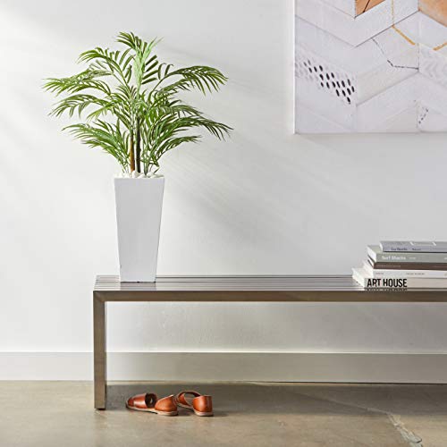 Nearly Natural 39in. Areca Artificial Palm in White Square Planter