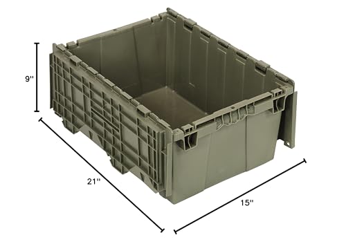 Quantum QDC2115-9 Plastic Storage Container with Attached Flip-Top Lid 21" x 15"