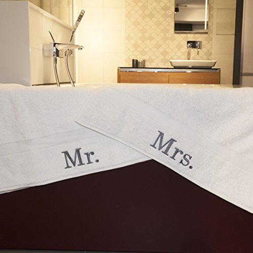 Authentic Hotel and Spa Embroidered 'Mr.' and 'Mrs.' Turkish Cotton Hand Towel