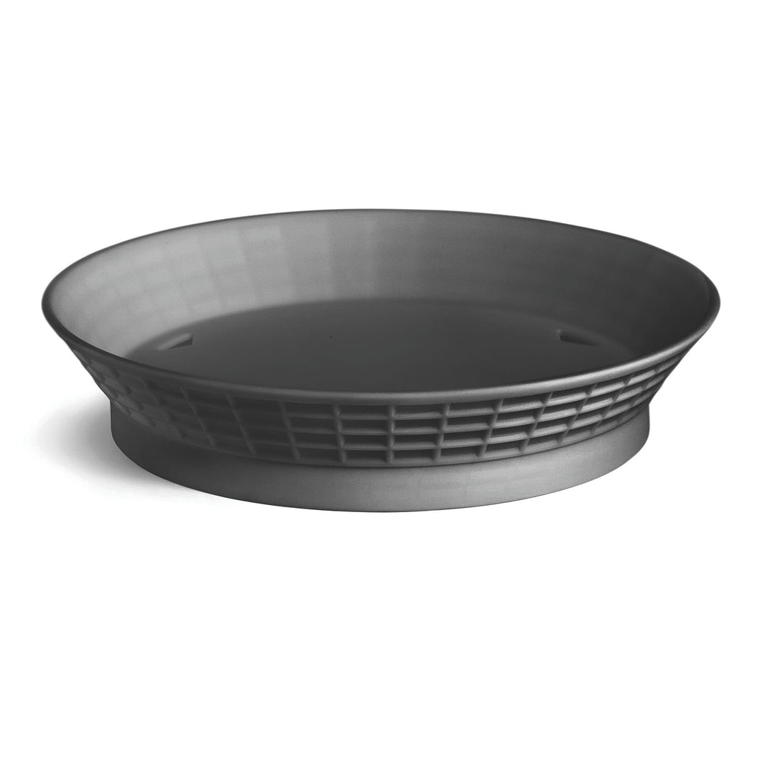 Tablecraft 157510BK Black 10-1/2 Platter with Base - 12 / CS