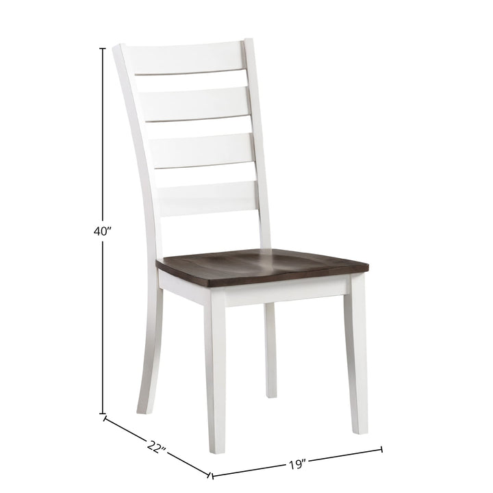 Intercon Kona Ladder Back Side Wood Set of 2 Gray and White Dining Chair